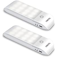 Luz Nocturna- OMERIL Luces LED Armario con Sensor Movimiento (2 PCs con 24 LED)- Lámpara Nocturna Recargable con 3 Modos…